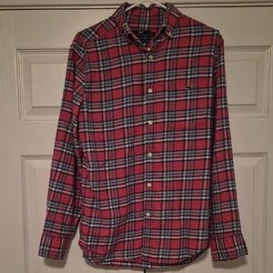 Vineyard Vines Men's Pink and Blue Plaid Shirt